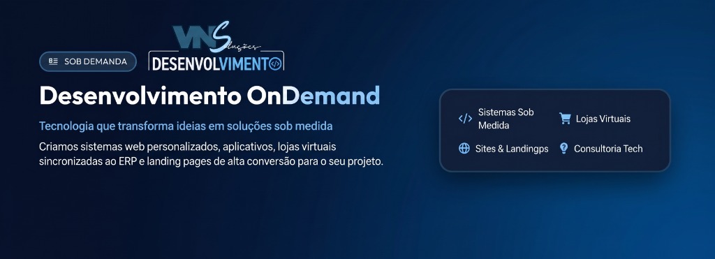 Desenvolvimento OnDemand - Tecnologia que transforma ideias em soluções sob medida.